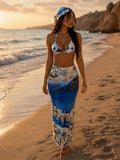 Santorini Print 4 Piece Bikini Set